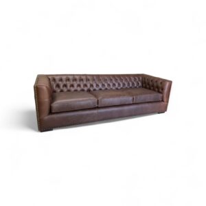 Sillón Chester recto de cuero vacuno